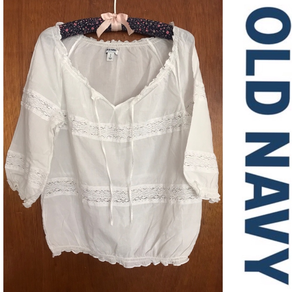 White Peasant Blouse, 100% cotton